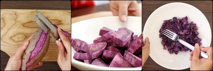 Step 1 Prepare sweet potato for Purple Sweet Potato Cake