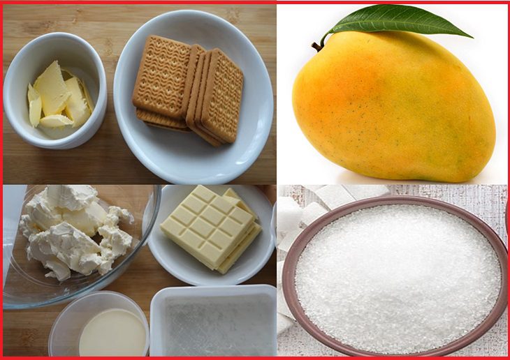 Ingredients for mango cheesecake