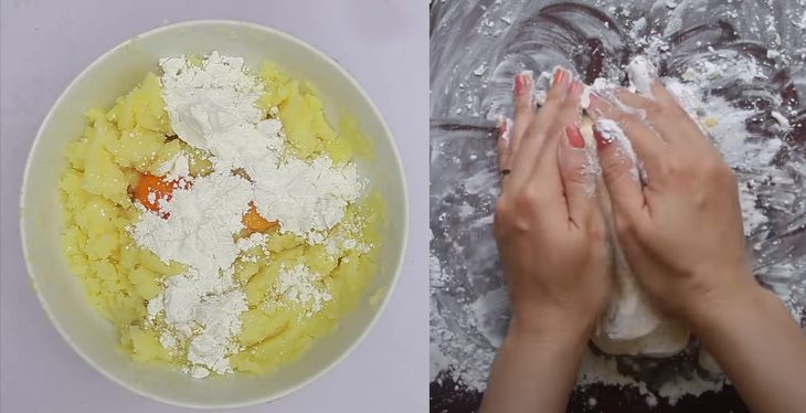 Step 2 Mix the dough Smiley Face Potato Cake