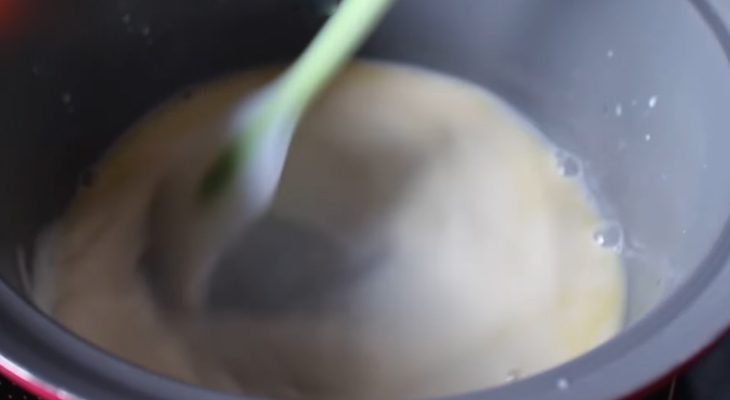 Step 1 Cook the milk mixture for Swirl Bread