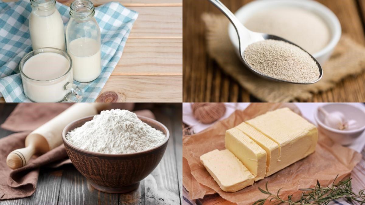 Ingredients for savory butter papparoti