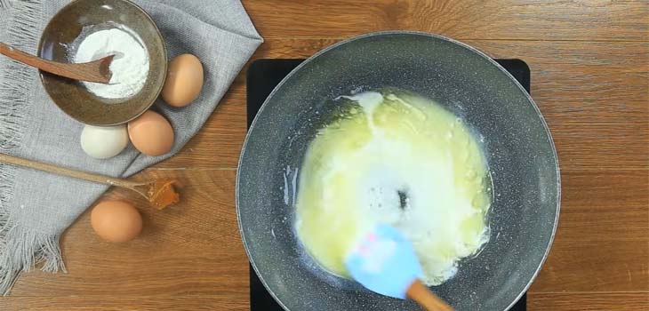 Step 1 Make the dough for Singapore Chewy Junior Cream Puff