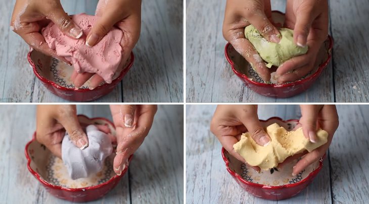 Step 2 Make the dough Rainbow sticky rice cake