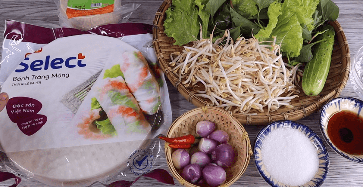 Ingredients for wet cake with rice paper