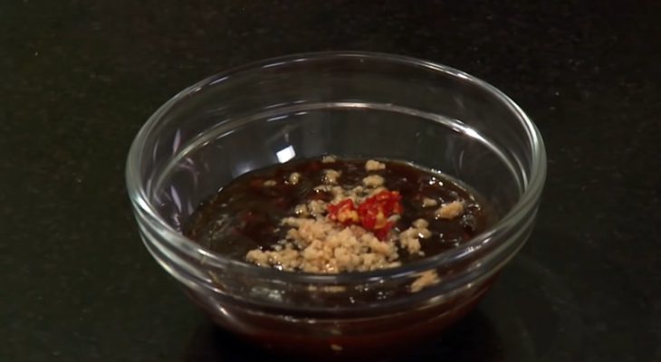 Step 6 Making dipping sauce for vegetarian spring rolls