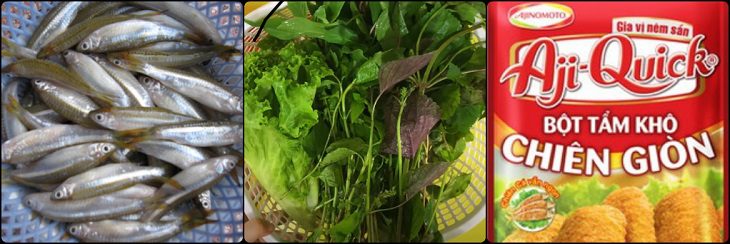 Ingredients for fried white fish wrapped in rice paper