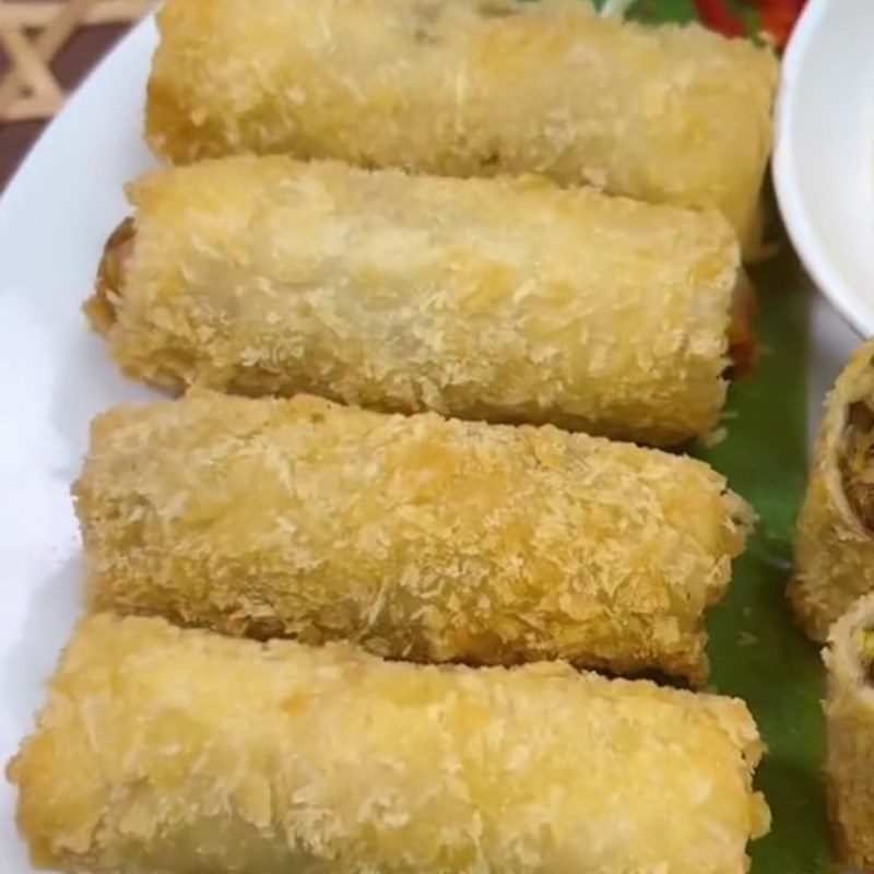 Step 5 Final product Vegetarian spring rolls with lotus seeds