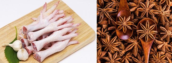 Ingredients for the dish 2 ways to make chicken feet with black bean sauce and steamed chicken feet with beer