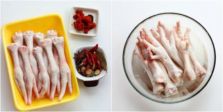 Ingredients for the dish 2 ways to make steamed chicken feet with tau xi and steamed chicken feet with beer