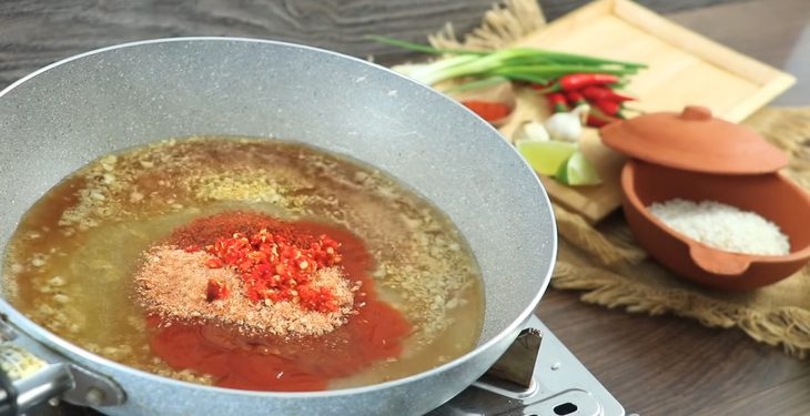 Step 2 Make Chili Sauce and Scallion Oil for Fried Rice with Fish Sauce and Chili