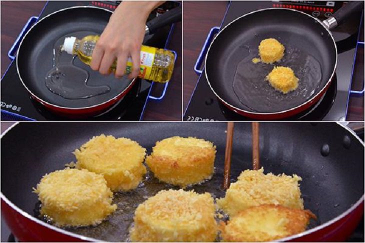 Step 3 Frying Tofu Fried Egg Tofu with Breadcrumbs