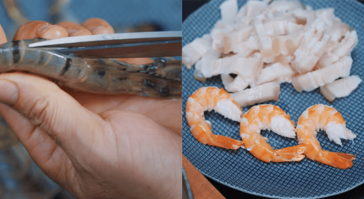 Step 1 Prepare the Shrimp for Shrimp and Pork Lotus Root Salad