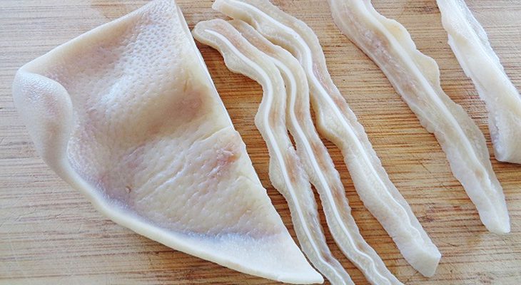 Step 1 Prepare pig ears for Pig ear salad with cabbage