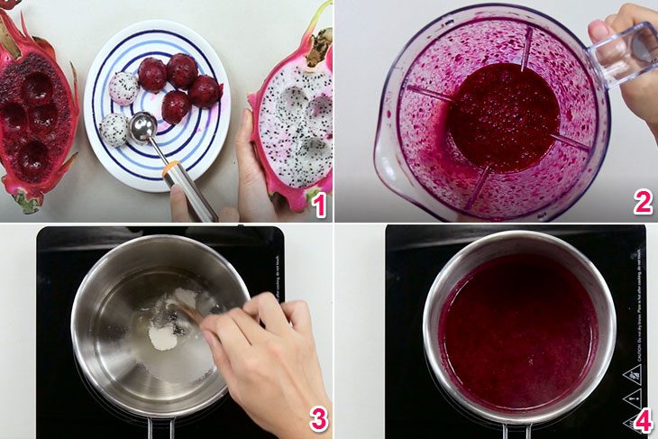 Step 1 Cook the jelly Dragon Fruit Jelly