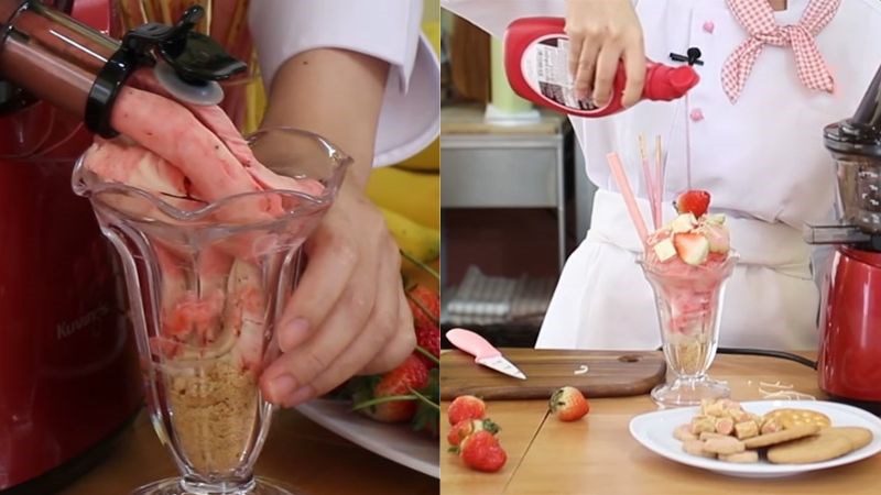 Using a slow juicer to make ice cream