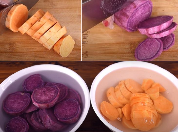 Step 1 Prepare and steam the potatoes Sweet Potato Sticks