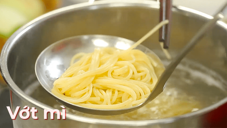 Step 3 Boil noodles Seafood Italian noodles