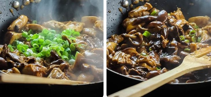 Step 3 Stir-fried chicken Stir-fried chicken with mushrooms