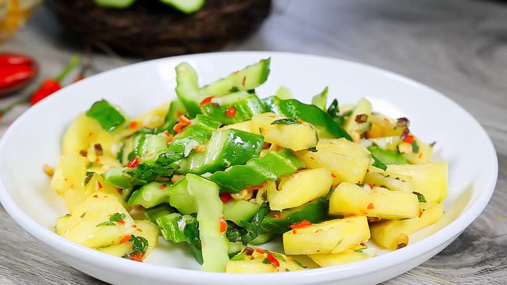 Step 4 Final product Cucumber and Pineapple Salad