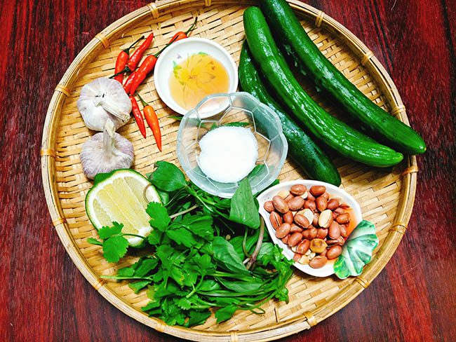 Ingredients for cucumber salad