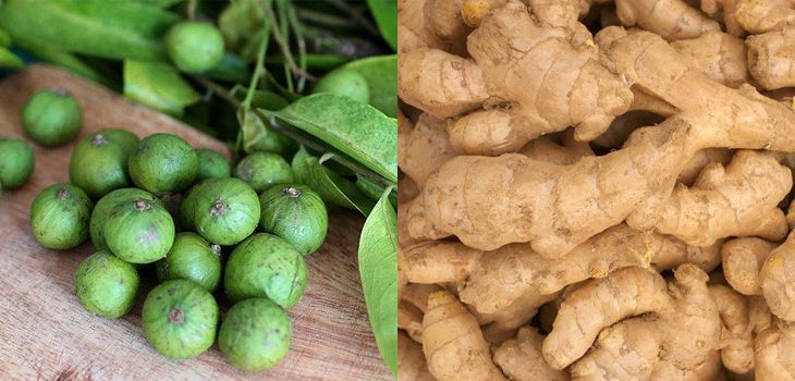 Ingredients for stir-fried sour plums with ginger