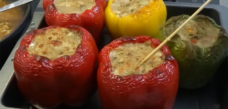 Step 4 Grilled Bell Pepper Stuffed with Meat and Cheese