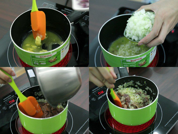 Step 2 Melt the unsalted butter Pâté chicken liver using a rice cooker