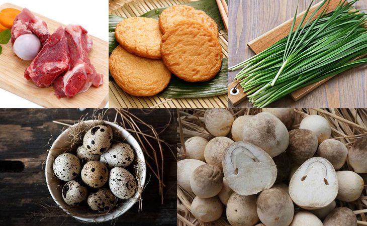 Ingredients for chives noodle soup