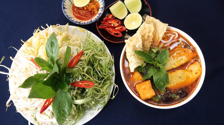 Step 5 Final product of vegetarian Bun Bo Hue