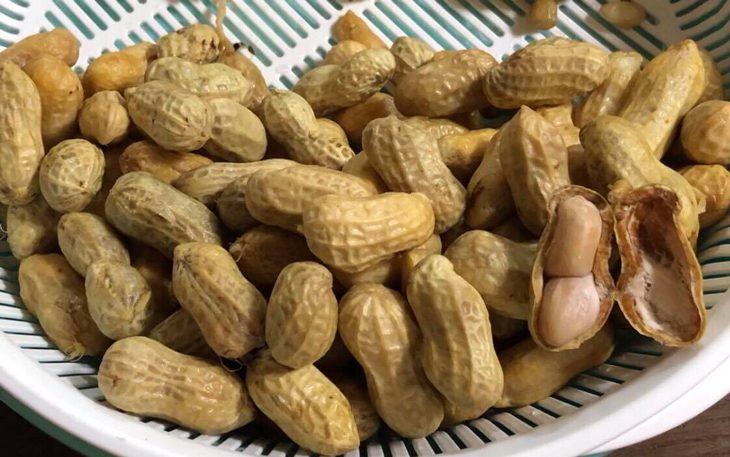 Step 2 Boil the peanuts for Chicken with Fake Duck