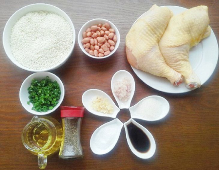 Ingredients for the dish how to cook chicken sticky rice with an electric rice cooker