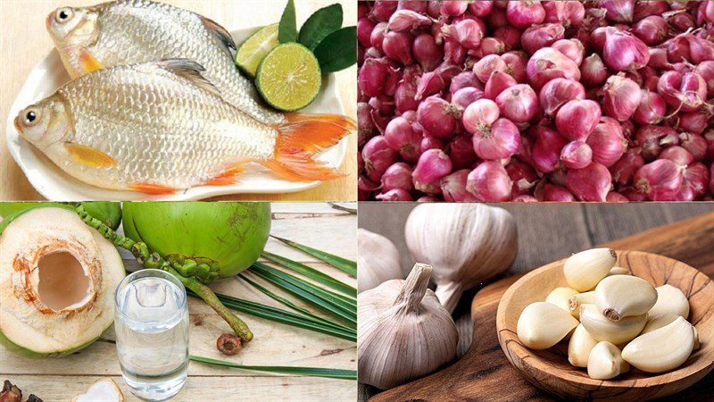 Ingredients for stewed carp dish