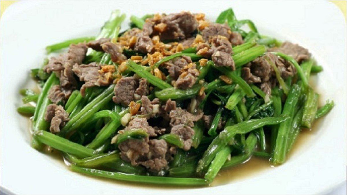 Stir-fried Spinach with Beef