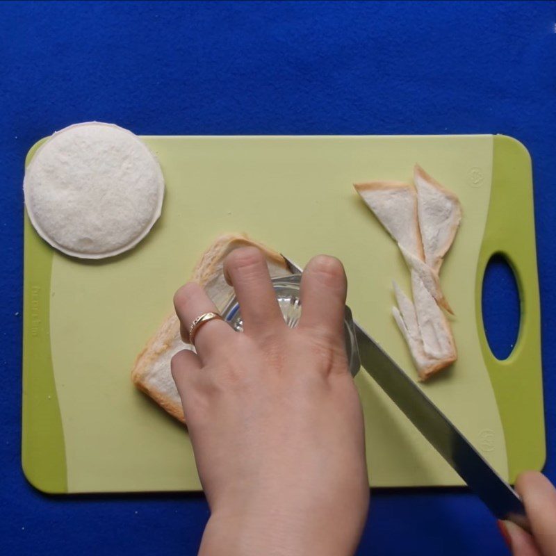 Step 1 Flatten and Shape the Sandwich Bread Fried Ice Cream