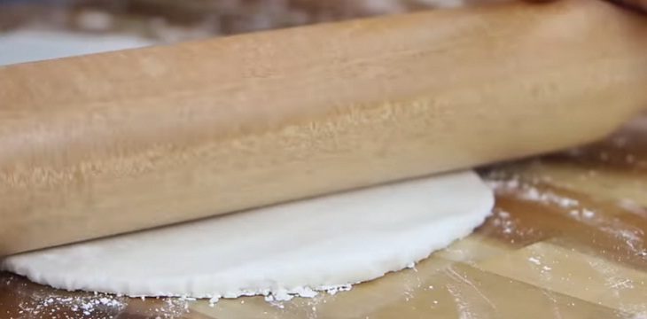 Step 2 Boil the dough Sweet Cassava Noodles with Coconut Milk