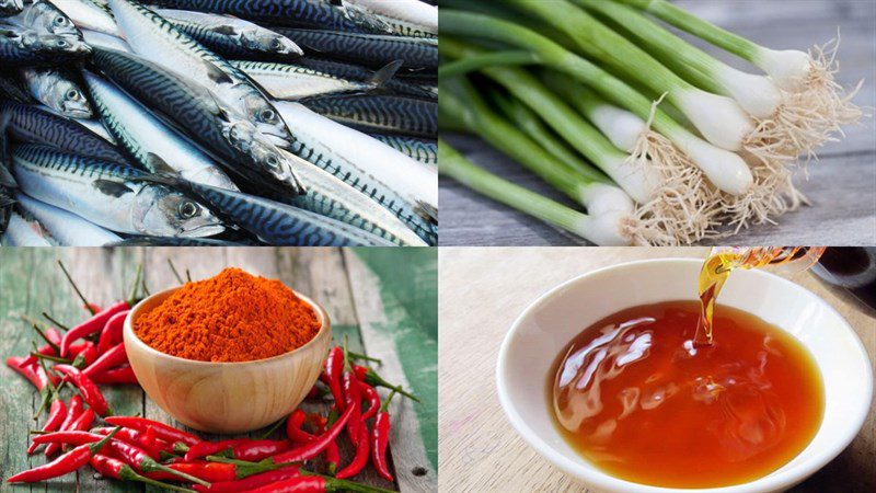 Ingredients for spicy mackerel dish