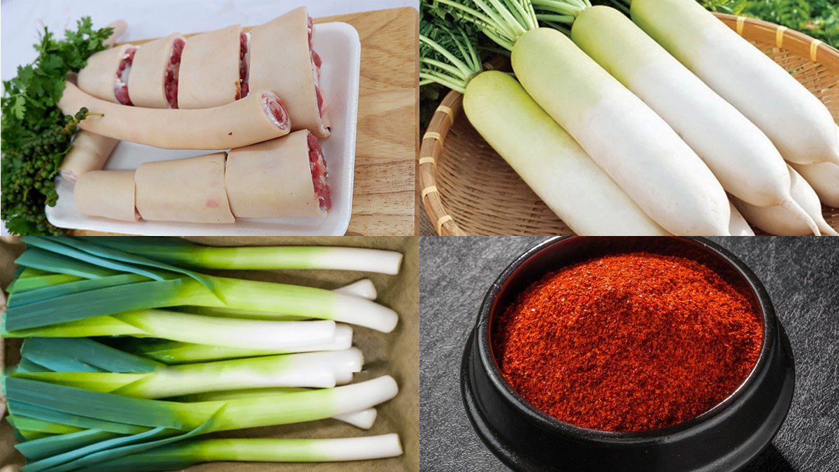 Ingredients for Korean beef tail soup