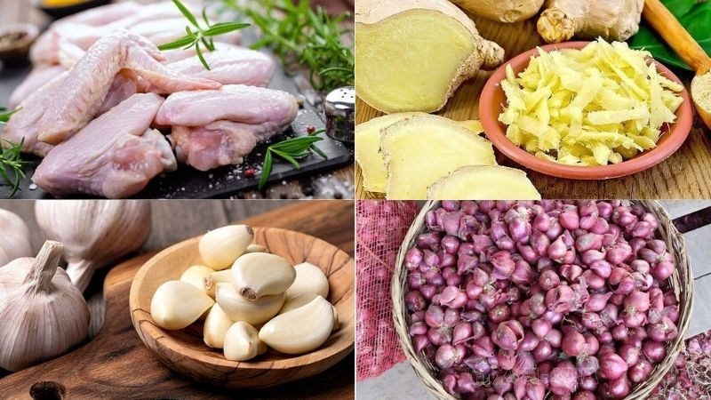 Ingredients for ginger braised chicken wings