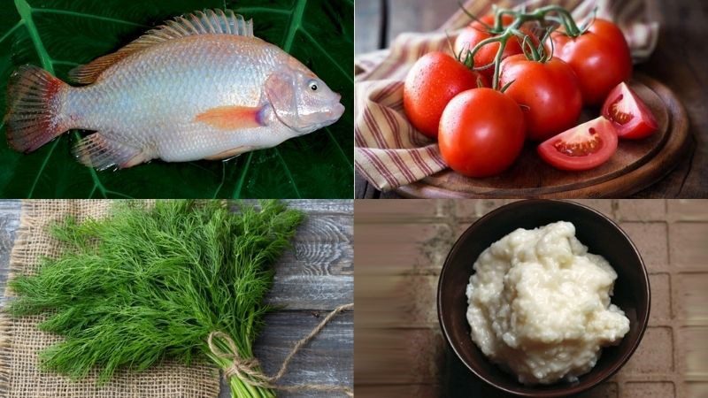 Ingredients for fish soup