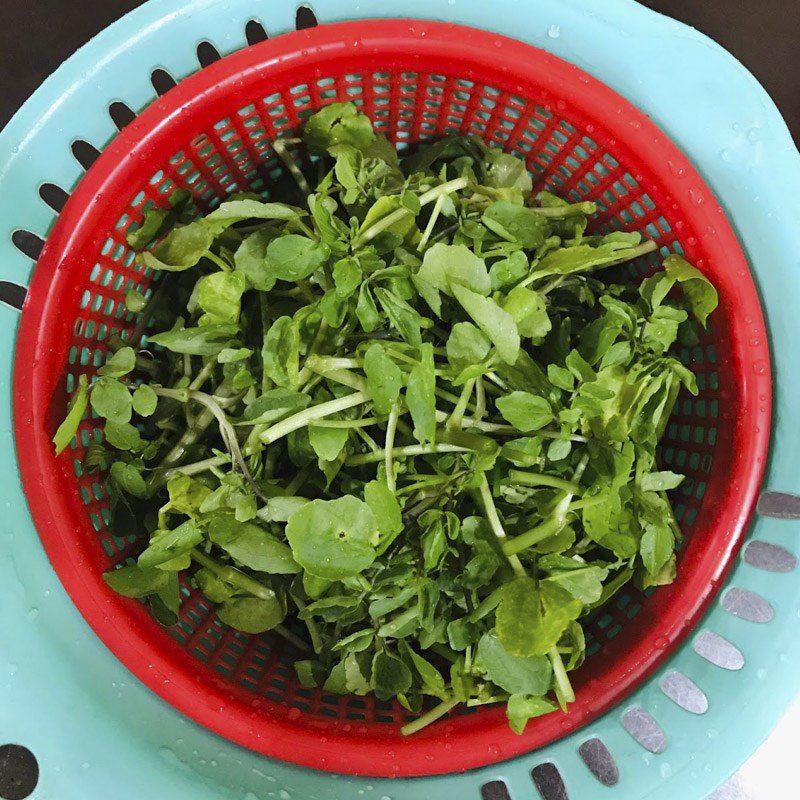 Step 1 Prepare the ingredients for Watercress soup (watercress) with dried shrimp