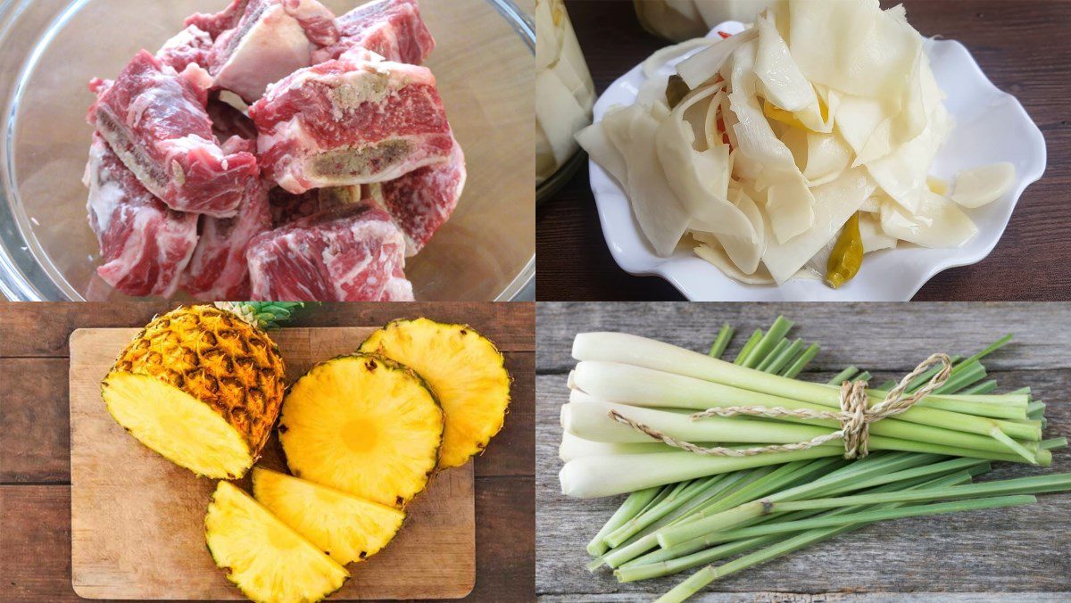 Ingredients for beef bone soup