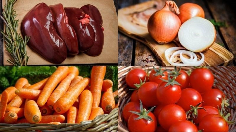 Ingredients for stir-fried pig kidney with onion