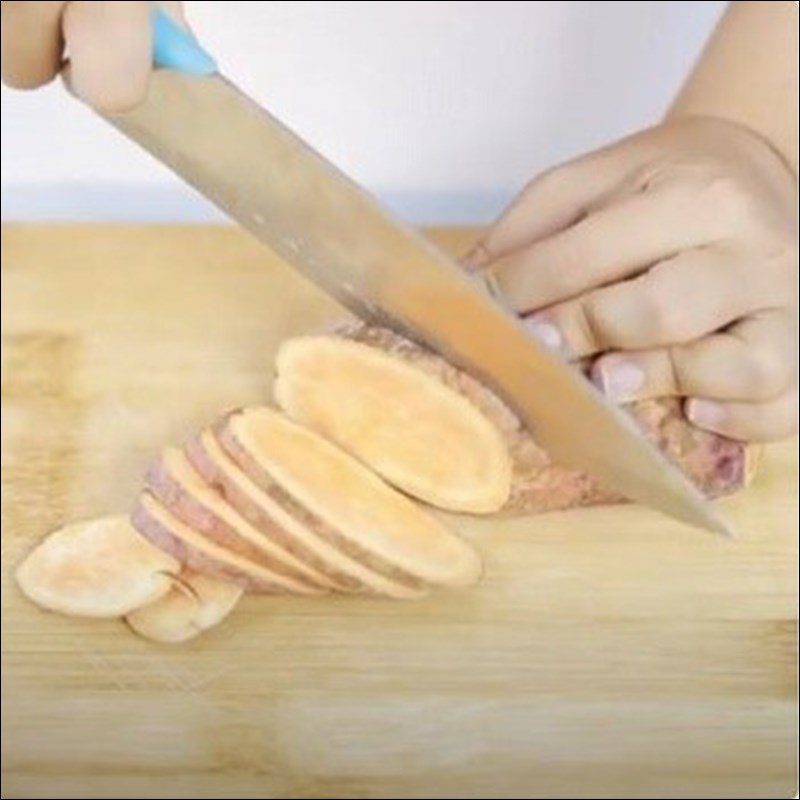 Step 2 Slice the sweet potatoes Baked Sweet Potatoes with Butter