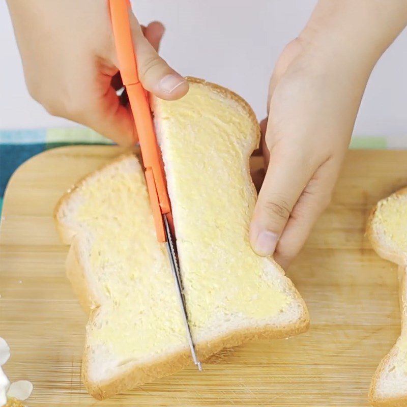 Step 2 Cut the bread Butter sugar bread using an air fryer