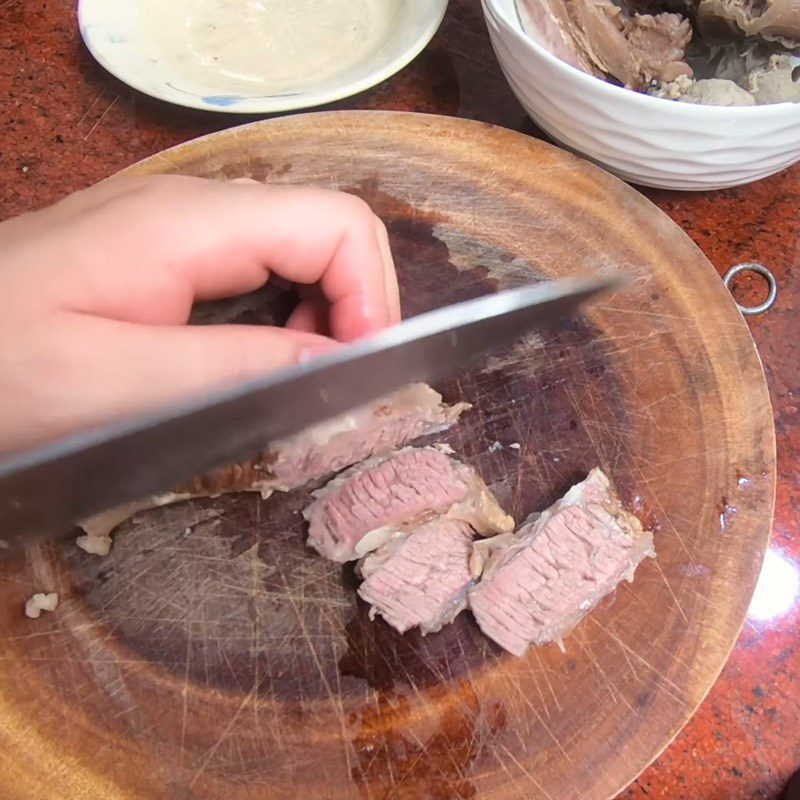 Step 5 Slicing Meat Beef Ball Noodle Soup