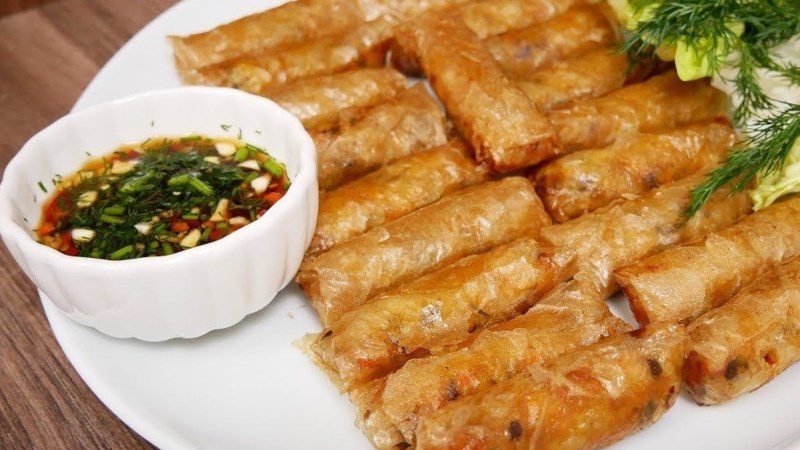 Mackerel spring rolls