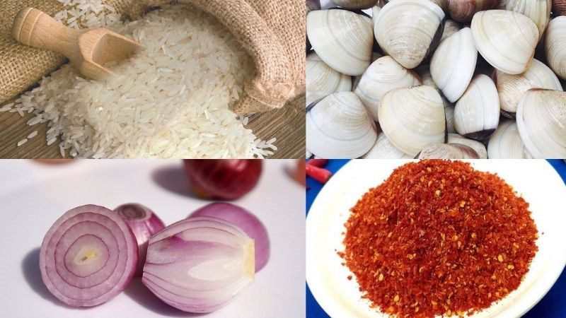 Ingredients for clam porridge