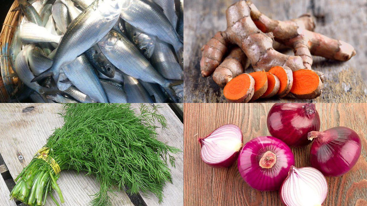 Ingredients for sardine fish cakes