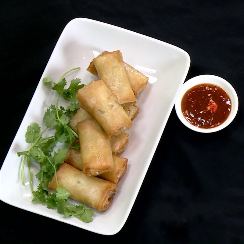 Step 6 Final product Mushroom spring rolls