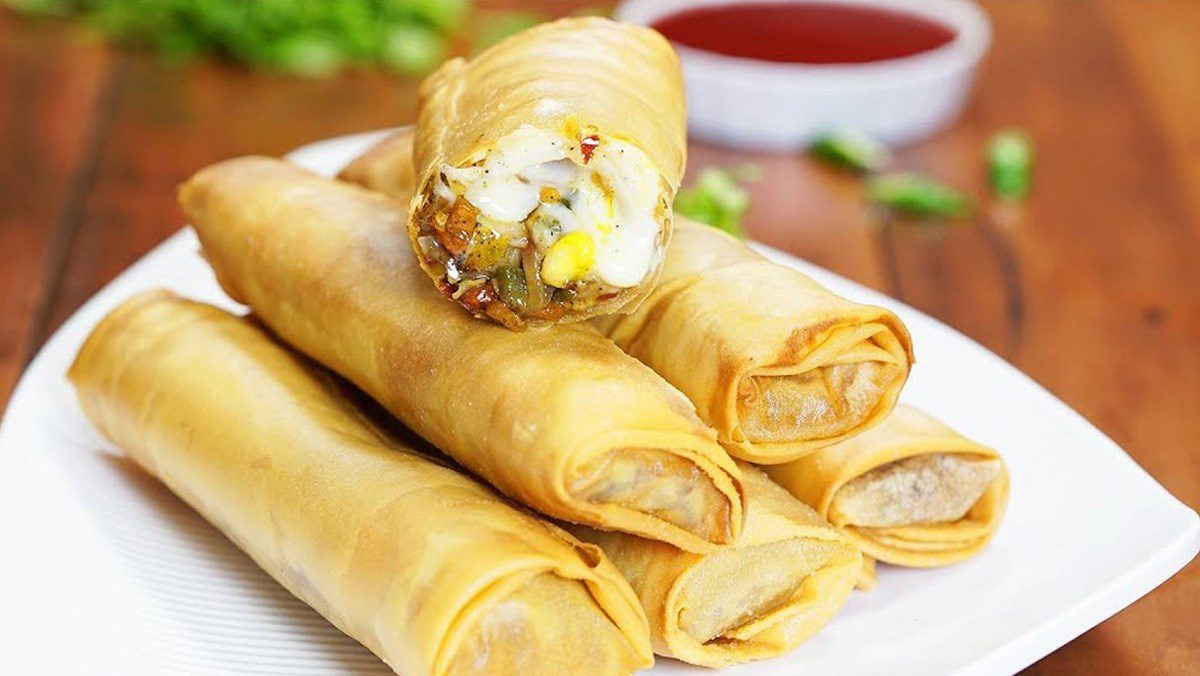 Vegetable Cheese Spring Rolls